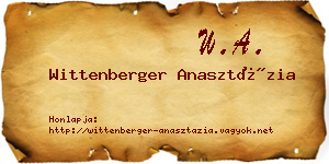 Wittenberger Anasztázia névjegykártya